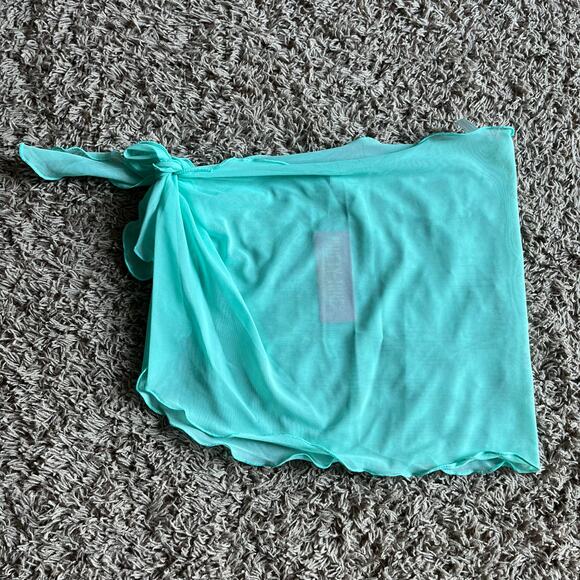 NWT! Juniors' Ninety-Nine° Mini Sarong Mesh Mint Swim Cover Up One Size Fits All - Picture 4 of 6
